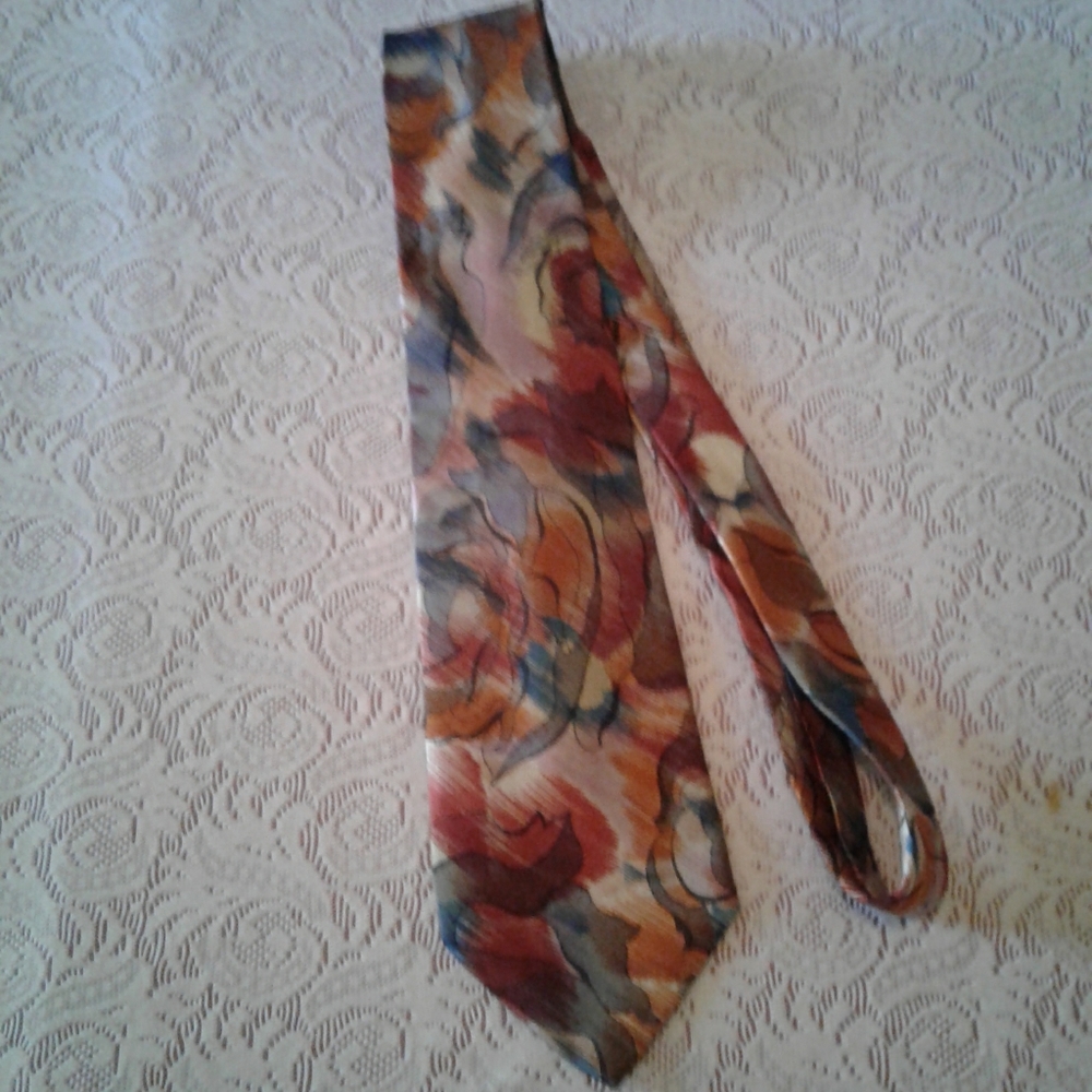 🌺 NEW Mens Orazio Brush Strokes Watercolor Tie